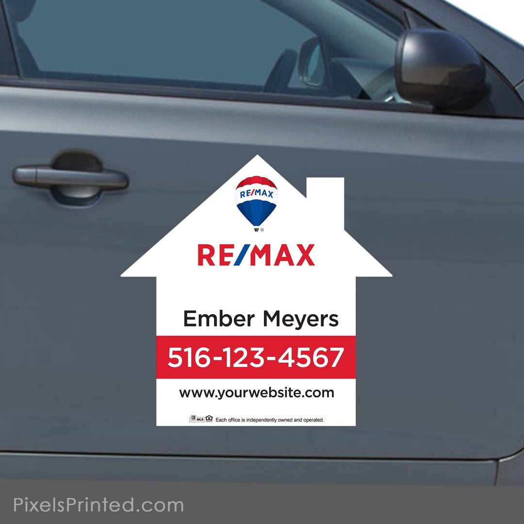 REMAX real estate house shaped car magnets vehicle magnets PixelsPrinted 