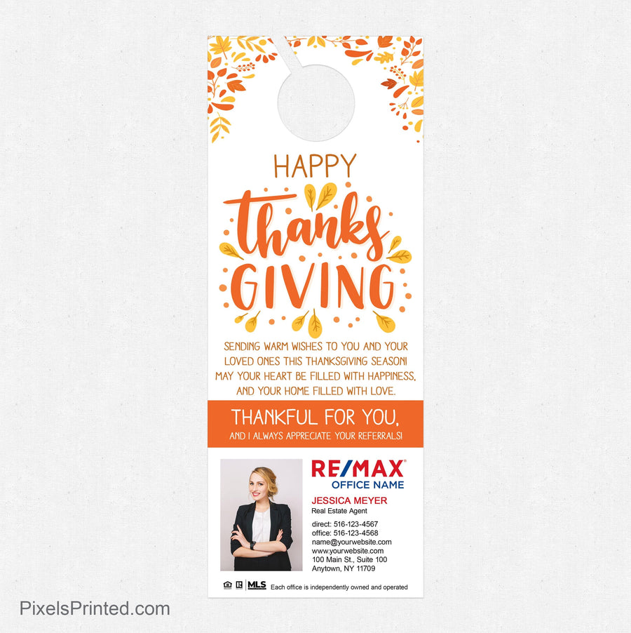 REMAX Thanksgiving Day door hangers PixelsPrinted 