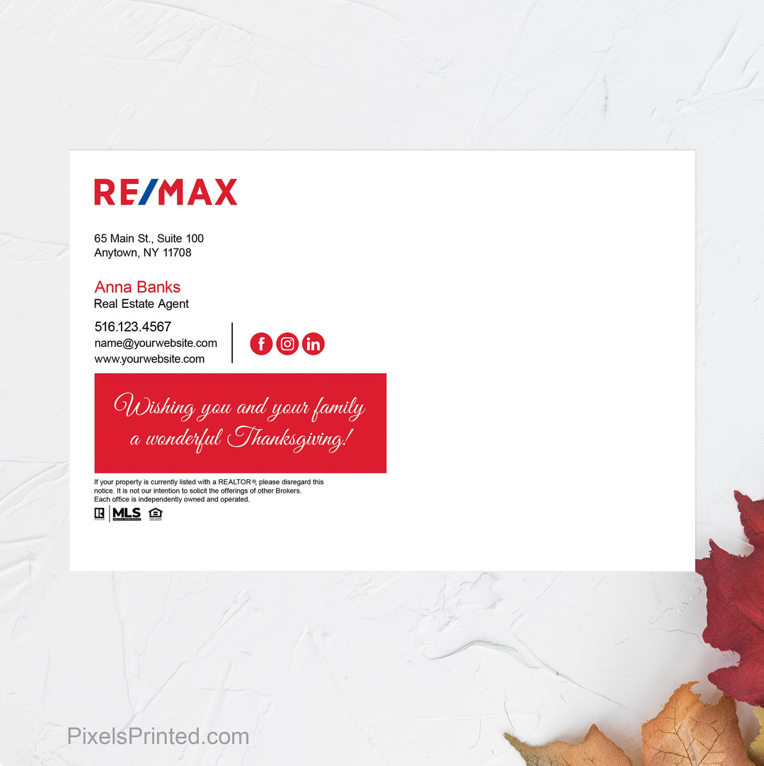 REMAX Thanksgiving postcards postcards PixelsPrinted 
